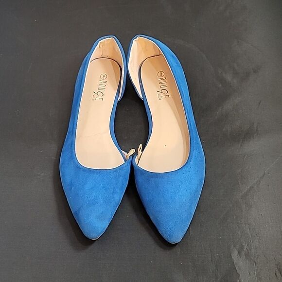 BRAND NEW ROUGE HELIUM SUEDE POINTE TOE D'ORSAY WOMEN"S FLAT SHOE - Picture 4 of 12